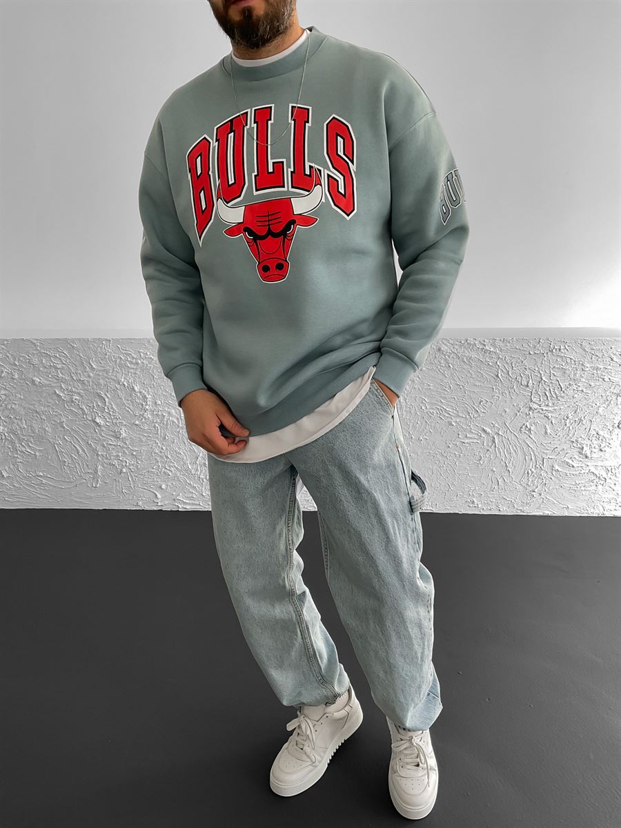 Mavi Bulls Baskılı Sweat JJ-307