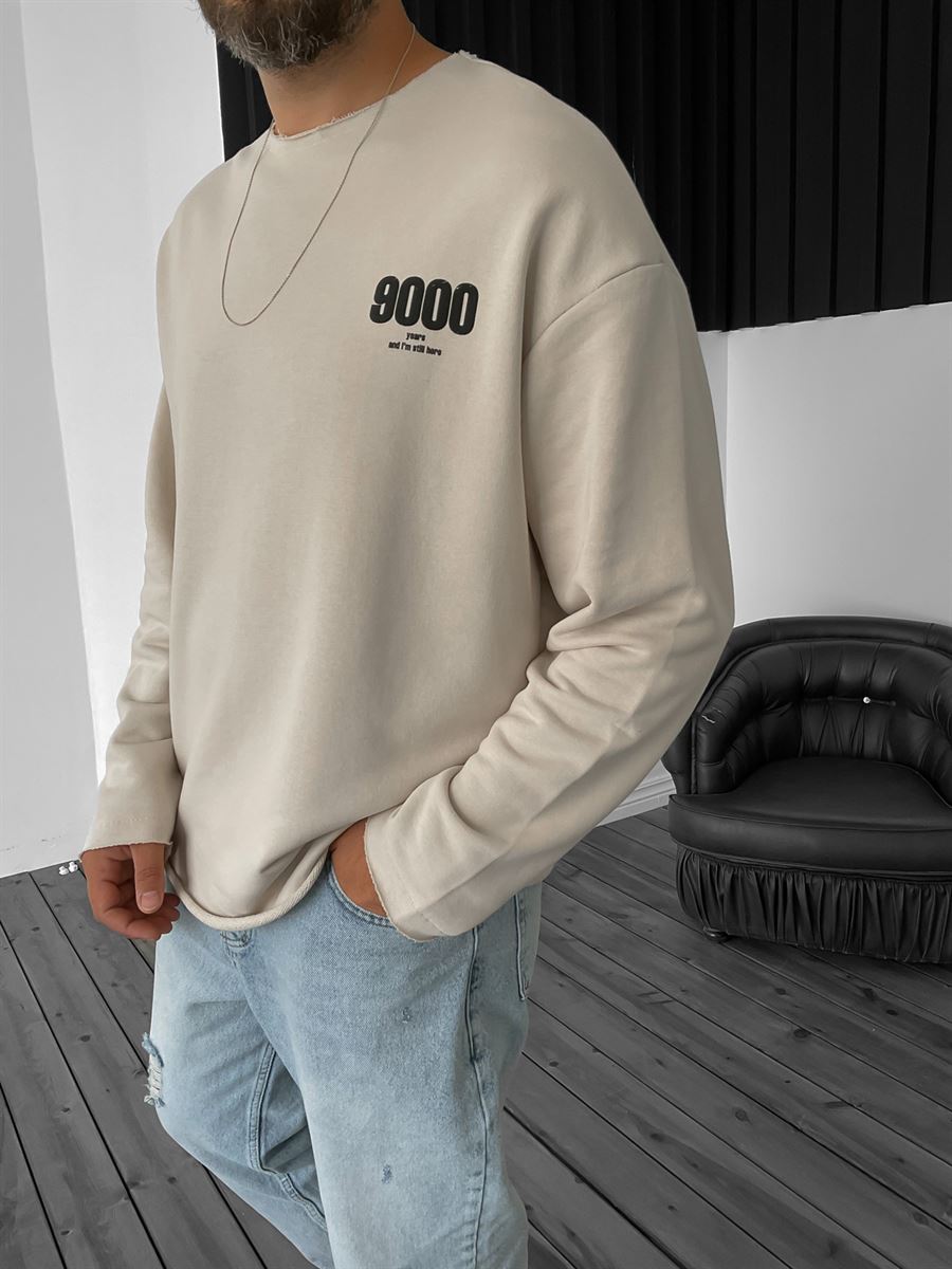 Bej 9000 Baskılı Sweat V-30-881