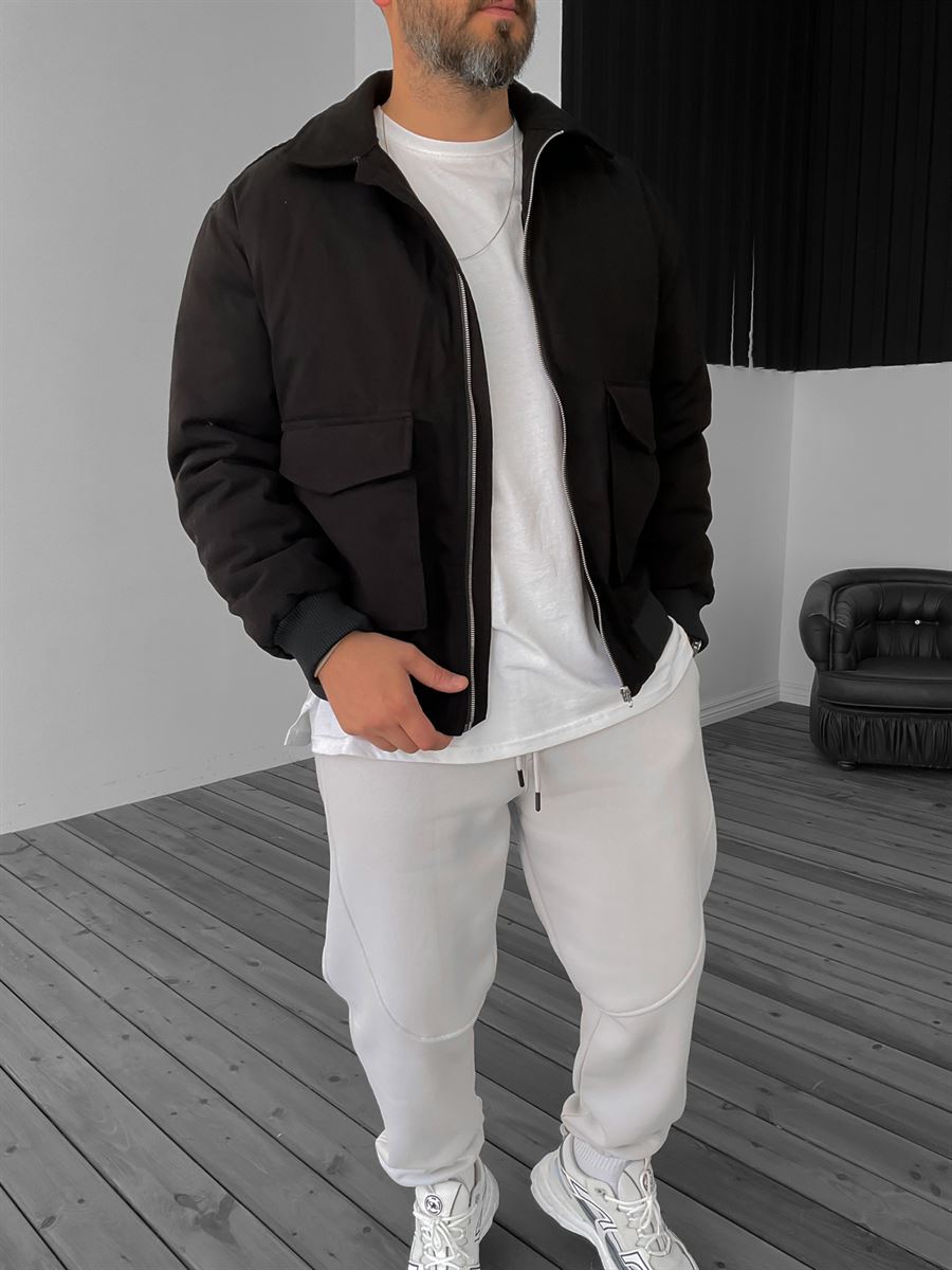 Siyah Çift Cepli Bomber Mont LS-56042