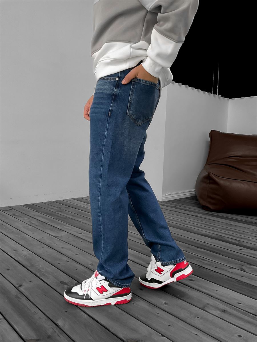 Koyu Mavi Efektli Baggy Jean KE-201/200