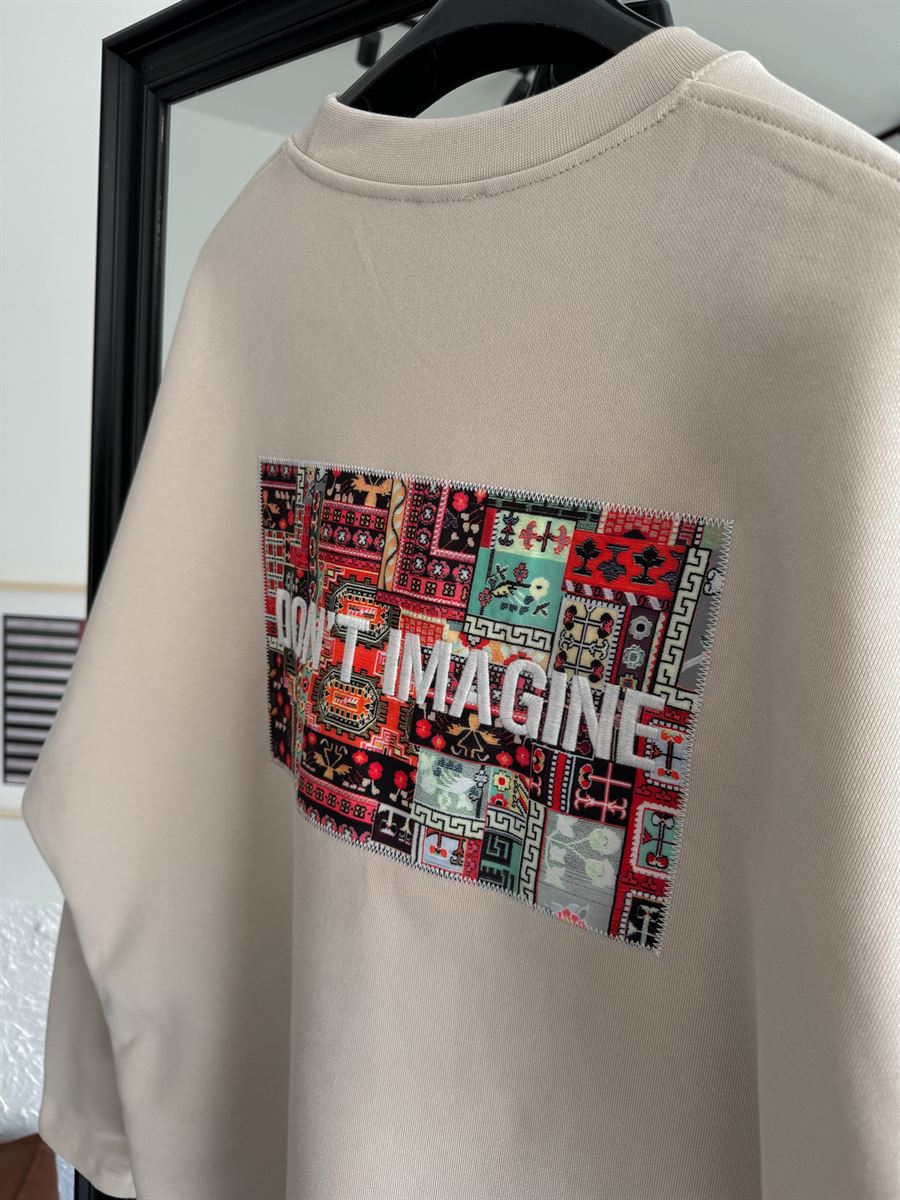 Bej Heavyweight Imagine Nakışlı Sweat BY-052