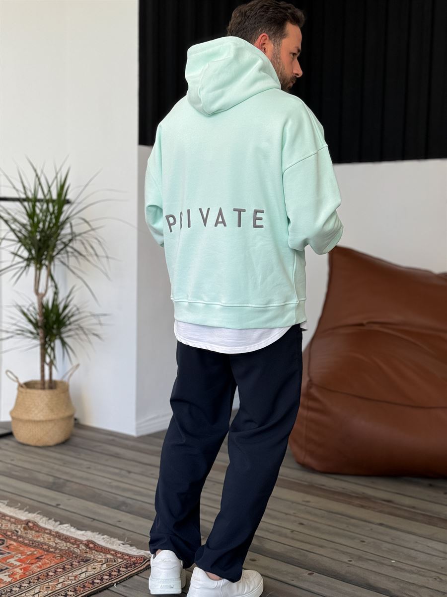 Mint Yeşili Heavyweight Private Nakışlı Sweat BY-053