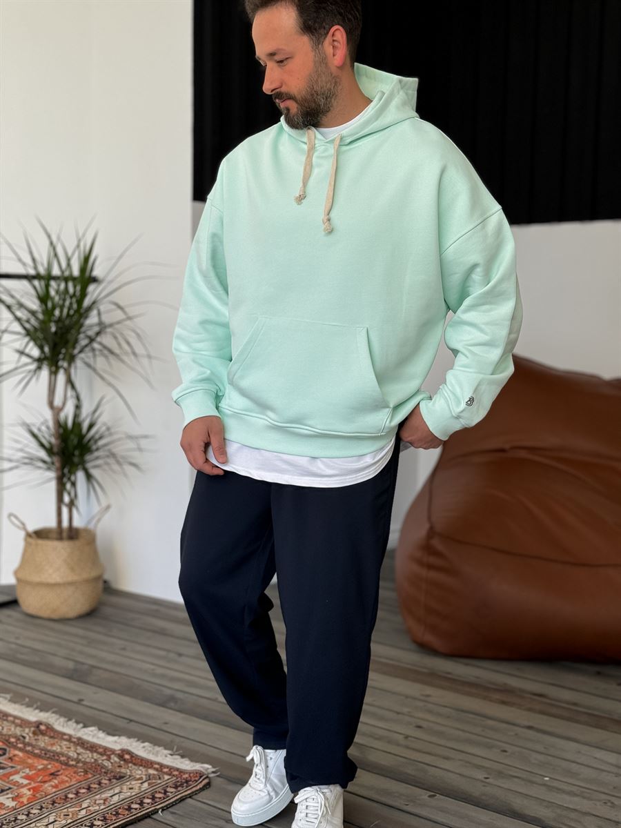 Mint Yeşili Heavyweight Private Nakışlı Sweat BY-053