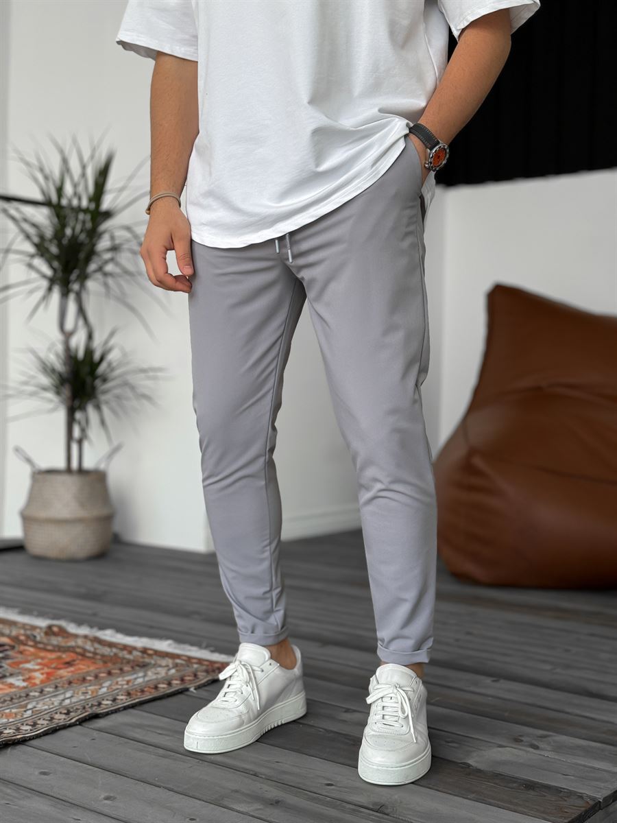 Füme Slim Fit Paraşüt Katlı Pantolon KE-5039