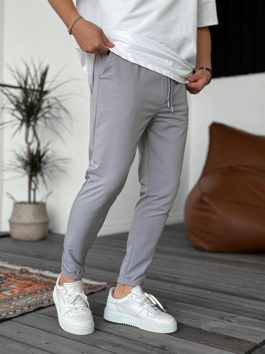 Füme Slim Fit Paraşüt Katlı Pantolon KE-5039