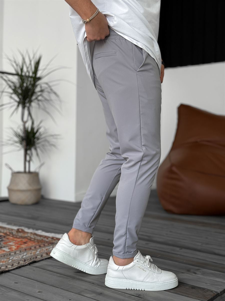 Füme Slim Fit Paraşüt Katlı Pantolon KE-5039