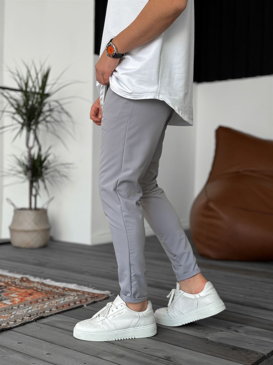 Füme Slim Fit Paraşüt Katlı Pantolon KE-5039