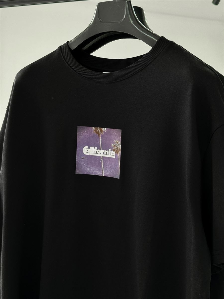 Siyah California Baskılı Oversize T-Shirt C-1106