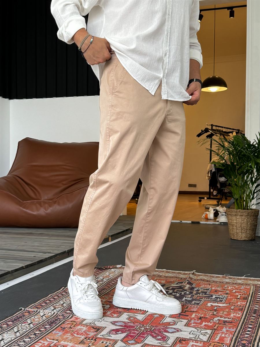 Bej Likralı Basic Chino Boyfriend DF-2364/2369