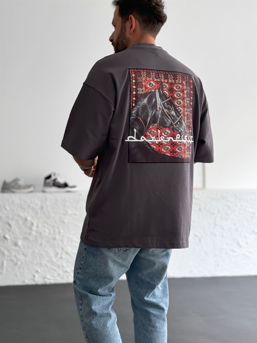 Füme Horse Patchli Oversize T-Shirt LB-9002