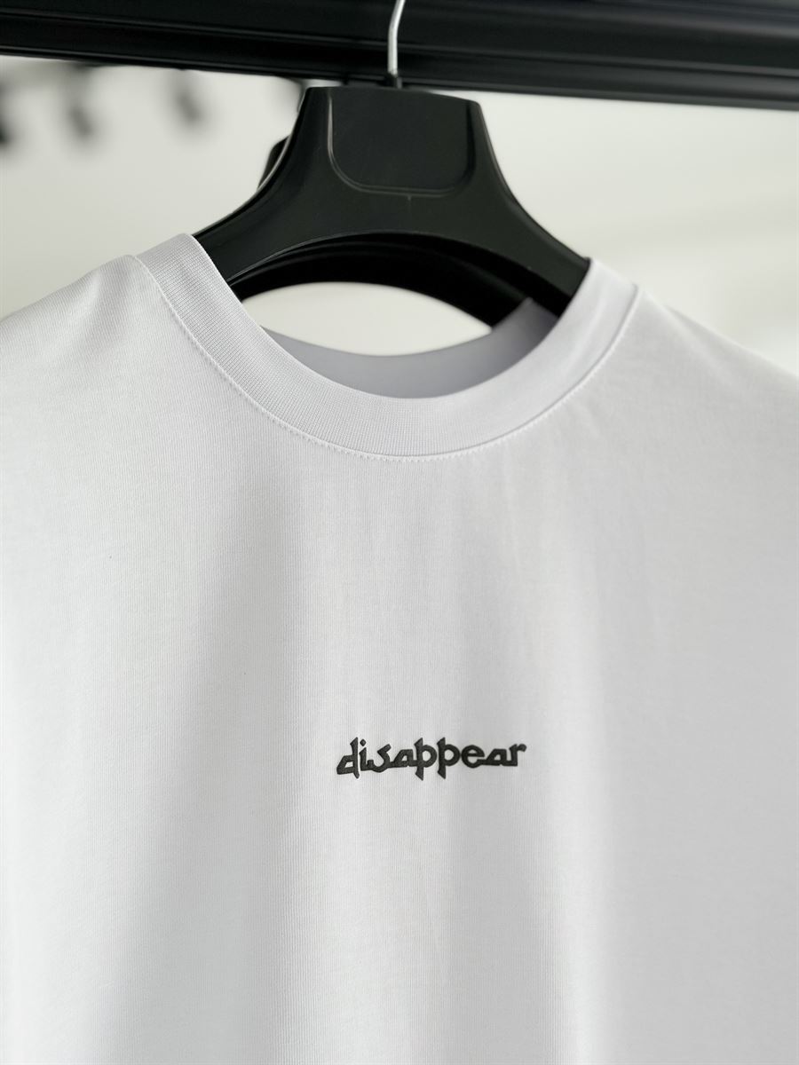 Beyaz Disappear Kabartmalı Oversize T-Shirt RES-4190