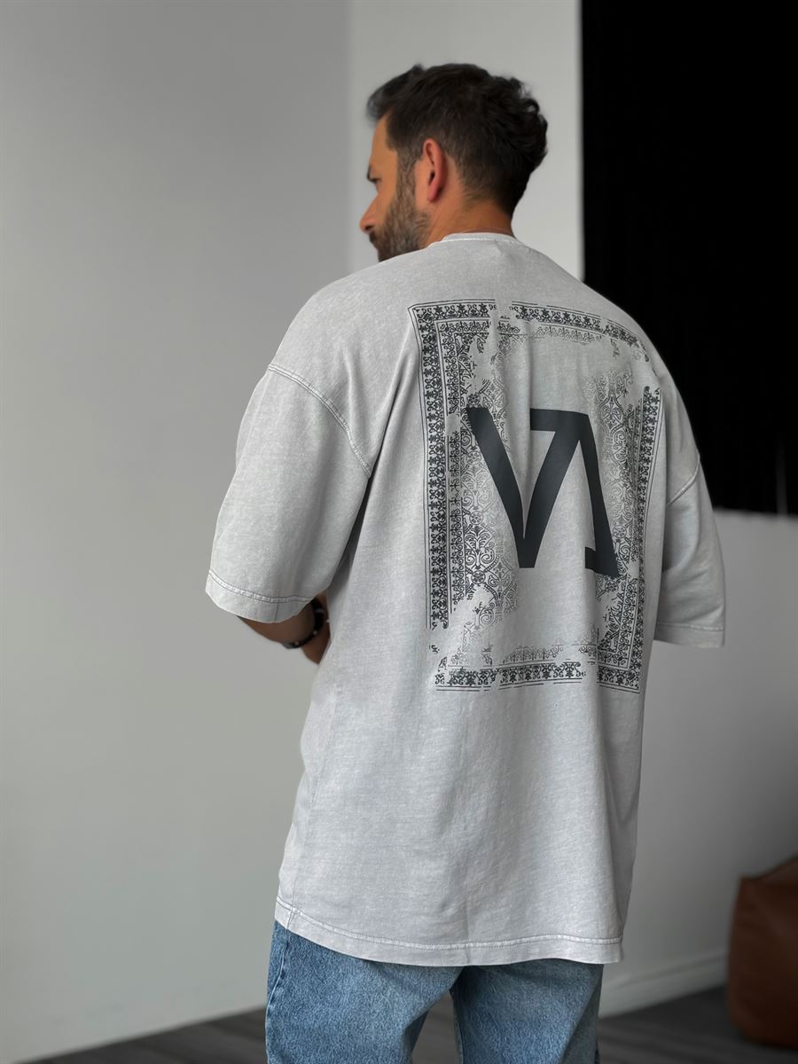 Gri VA Baskılı T-Shirt VA-34001