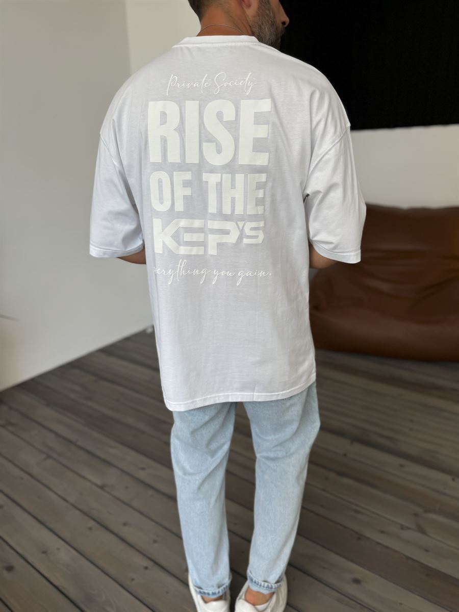 Beyaz Rise Kabartmalı T-Shirt KE-3002