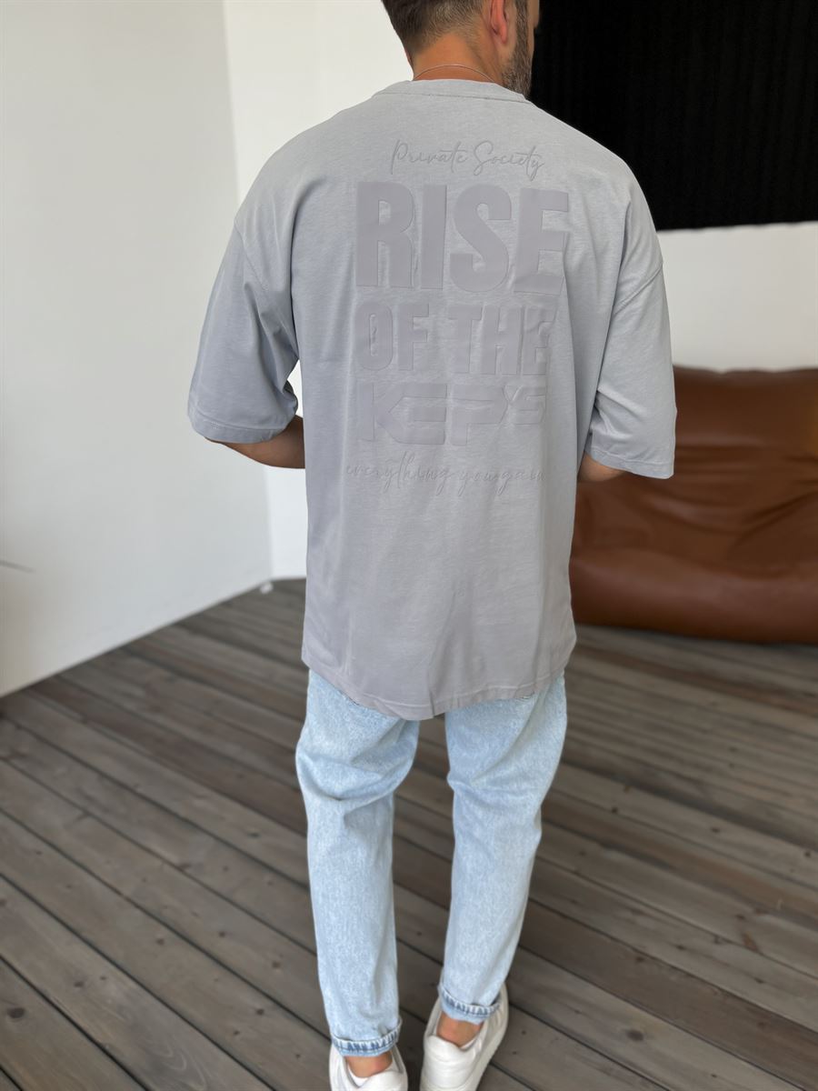 Gri Rise Kabartmalı T-Shirt KE-3002