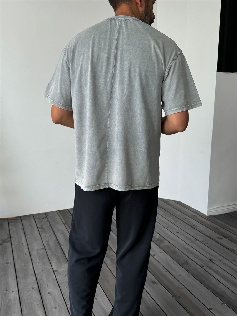 Gri Property Yıkamalı Oversize T-Shirt C-1289