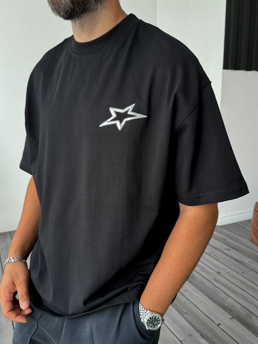 Siyah Star Oversize T-Shirt C-1250