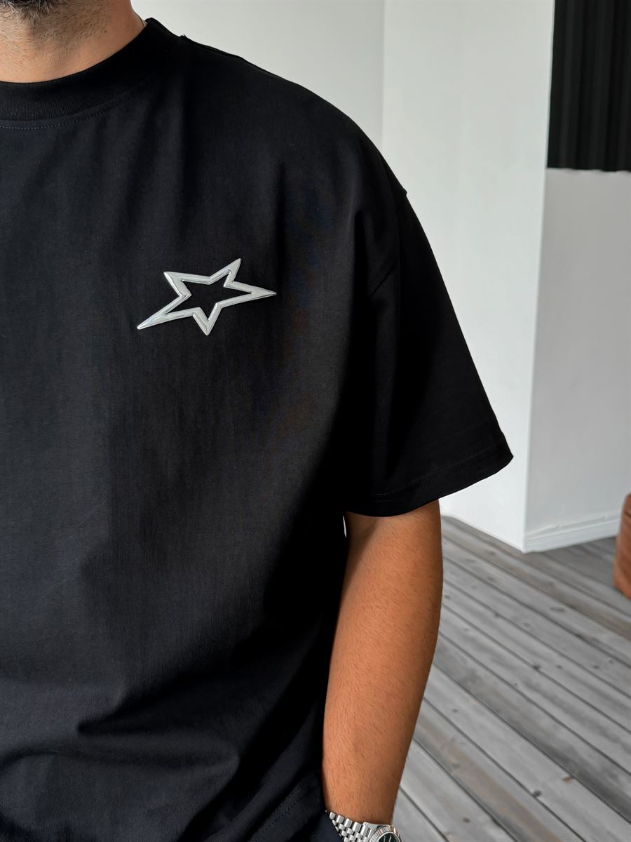 Siyah Star Oversize T-Shirt C-1250