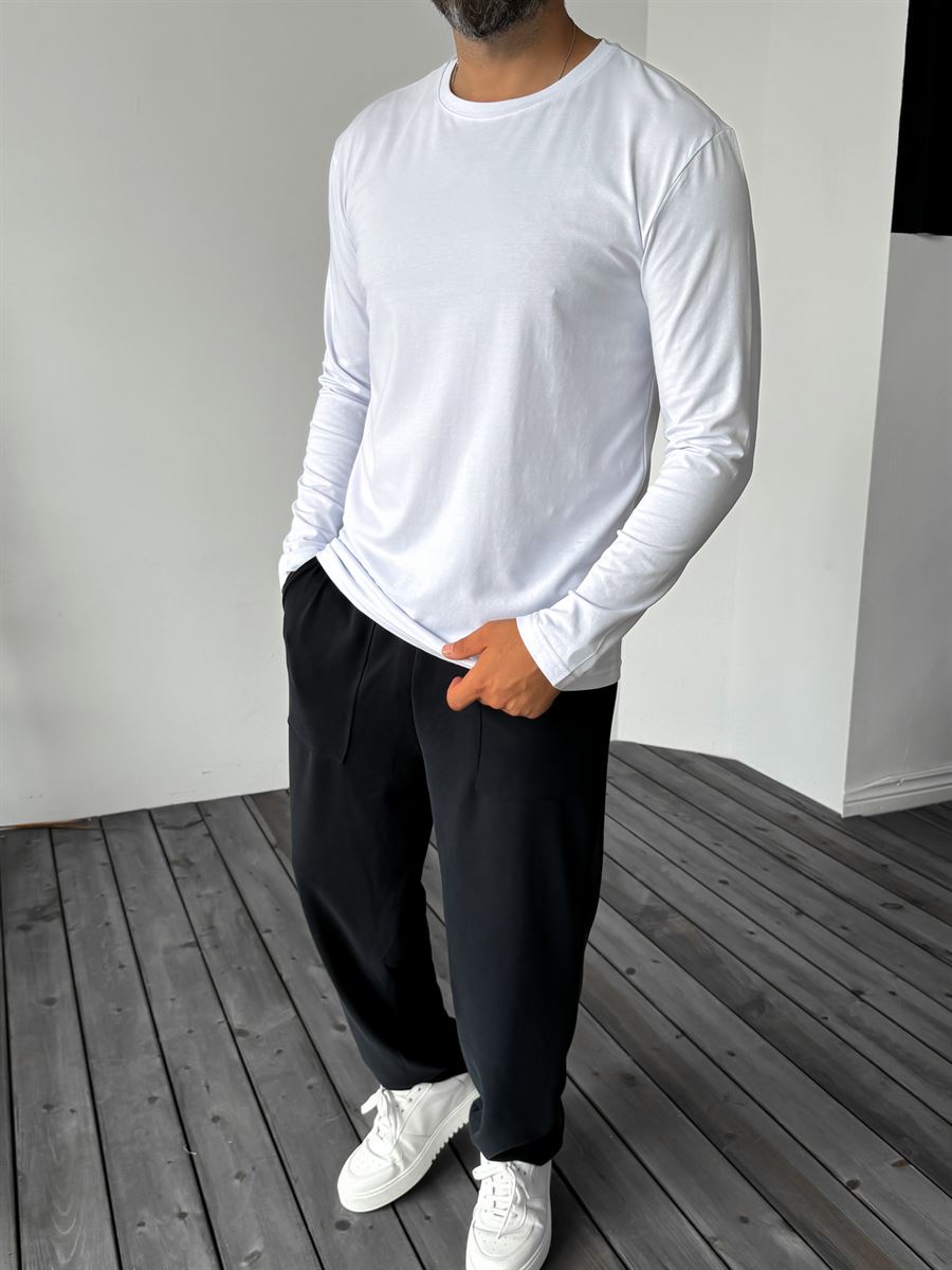 Beyaz İnce Basic Sweat C-122