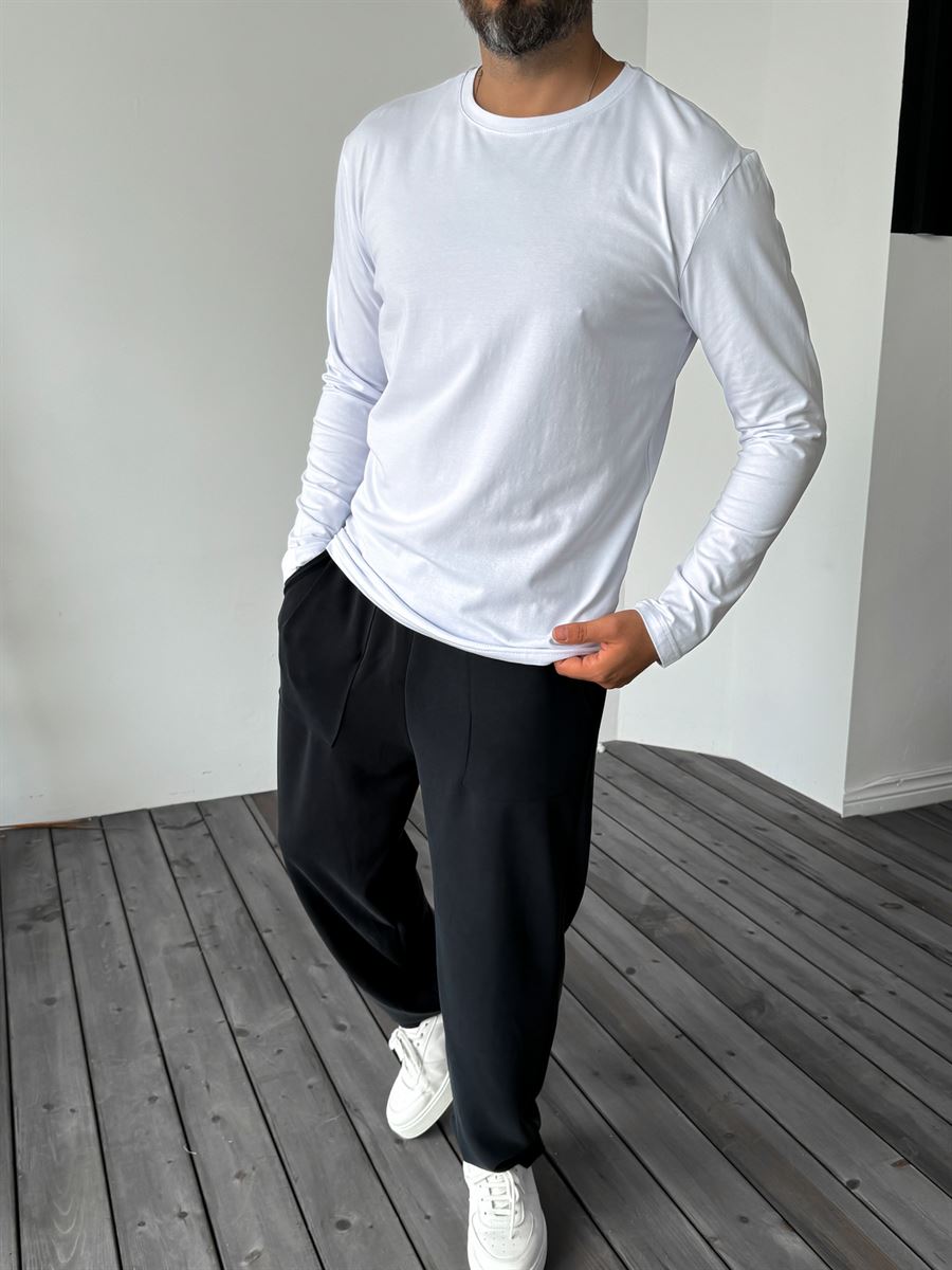 Beyaz İnce Basic Sweat C-122