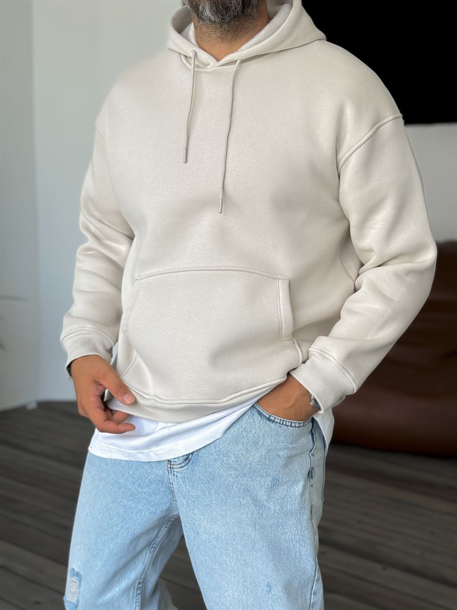 Taş Basic Kapüşonlu Sweatshirt BY-057