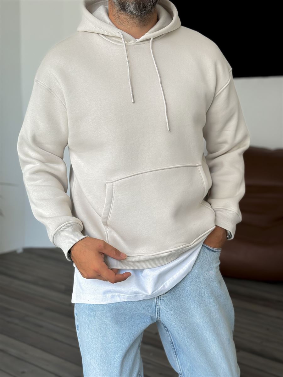 Taş Basic Kapüşonlu Sweatshirt BY-057