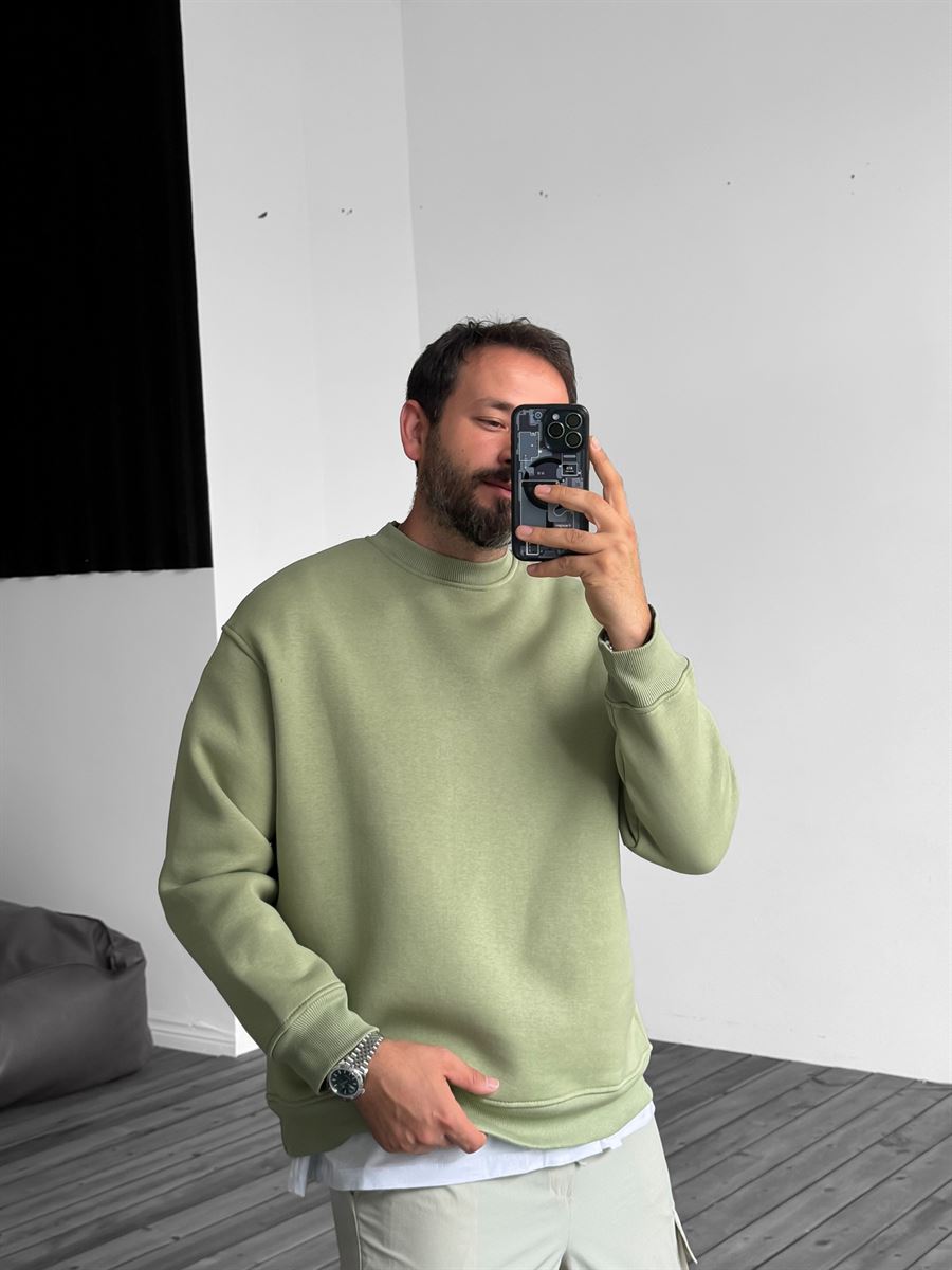 Yeşil Basic Sweatshirt BY-058