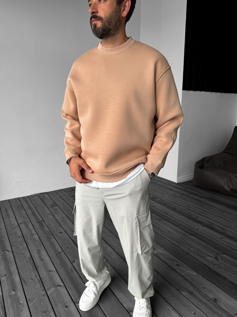 Açık Kahve Basic Sweatshirt BY-058