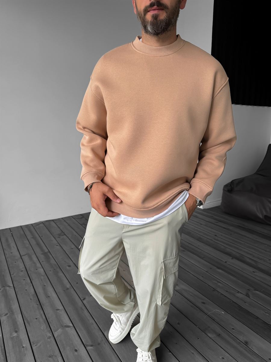 Açık Kahve Basic Sweatshirt BY-058