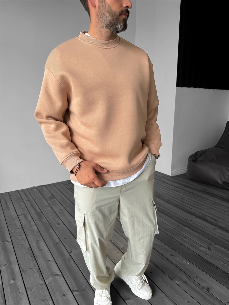 Açık Kahve Basic Sweatshirt BY-058