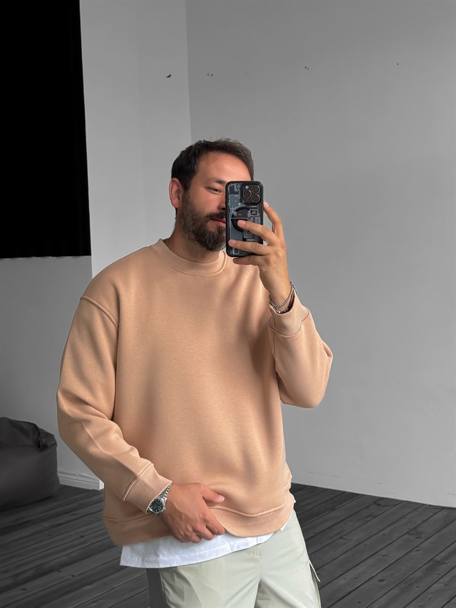 Açık Kahve Basic Sweatshirt BY-058