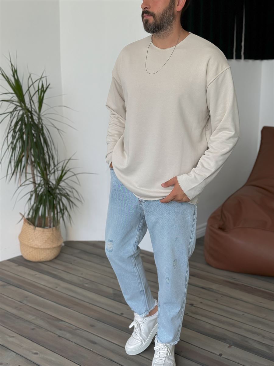 Taş Basic Pis Yaka Sweatshirt BY-059