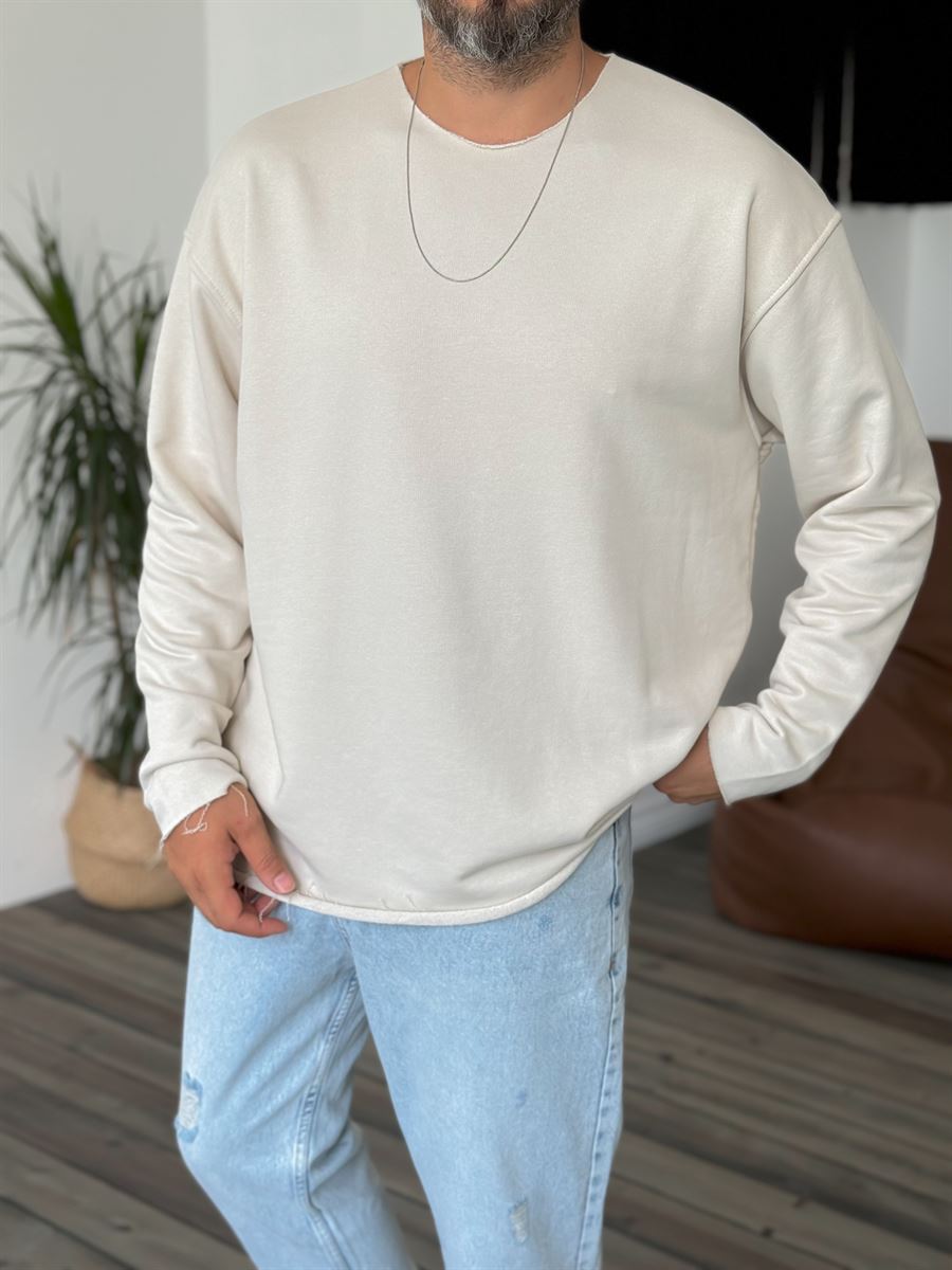 Taş Basic Pis Yaka Sweatshirt BY-059