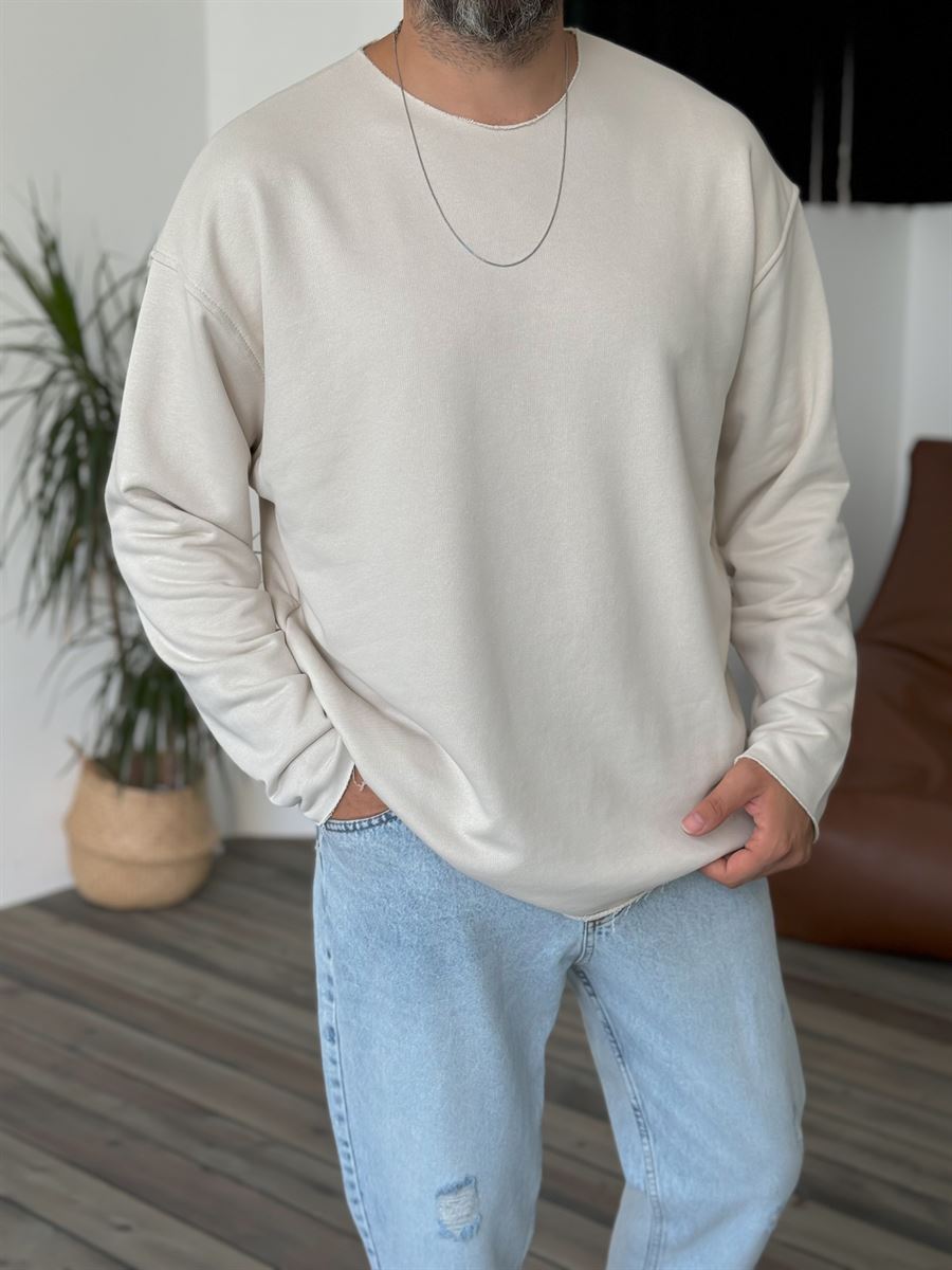 Taş Basic Pis Yaka Sweatshirt BY-059