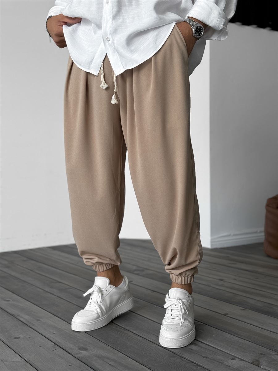 Bej Yarım Şalvar Basic Jogger DP-087