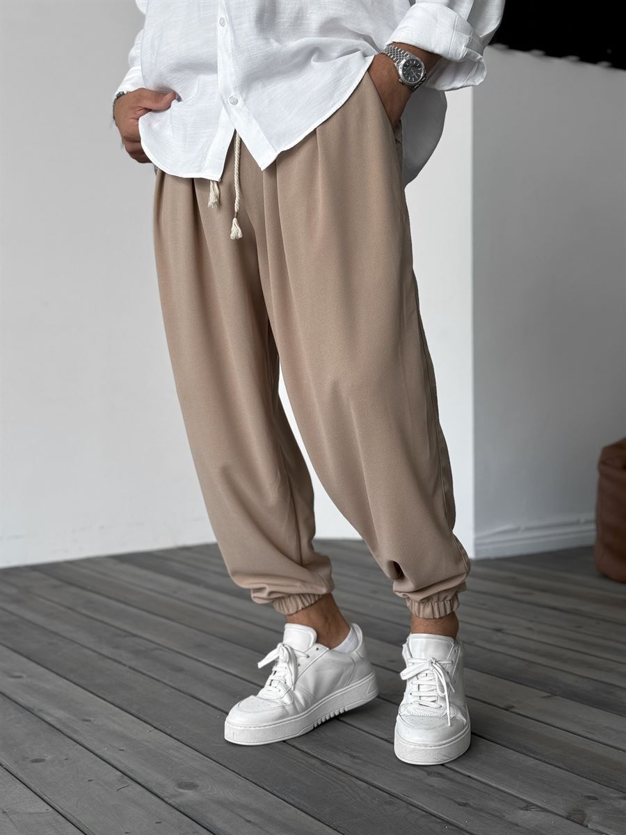 Bej Yarım Şalvar Basic Jogger DP-087