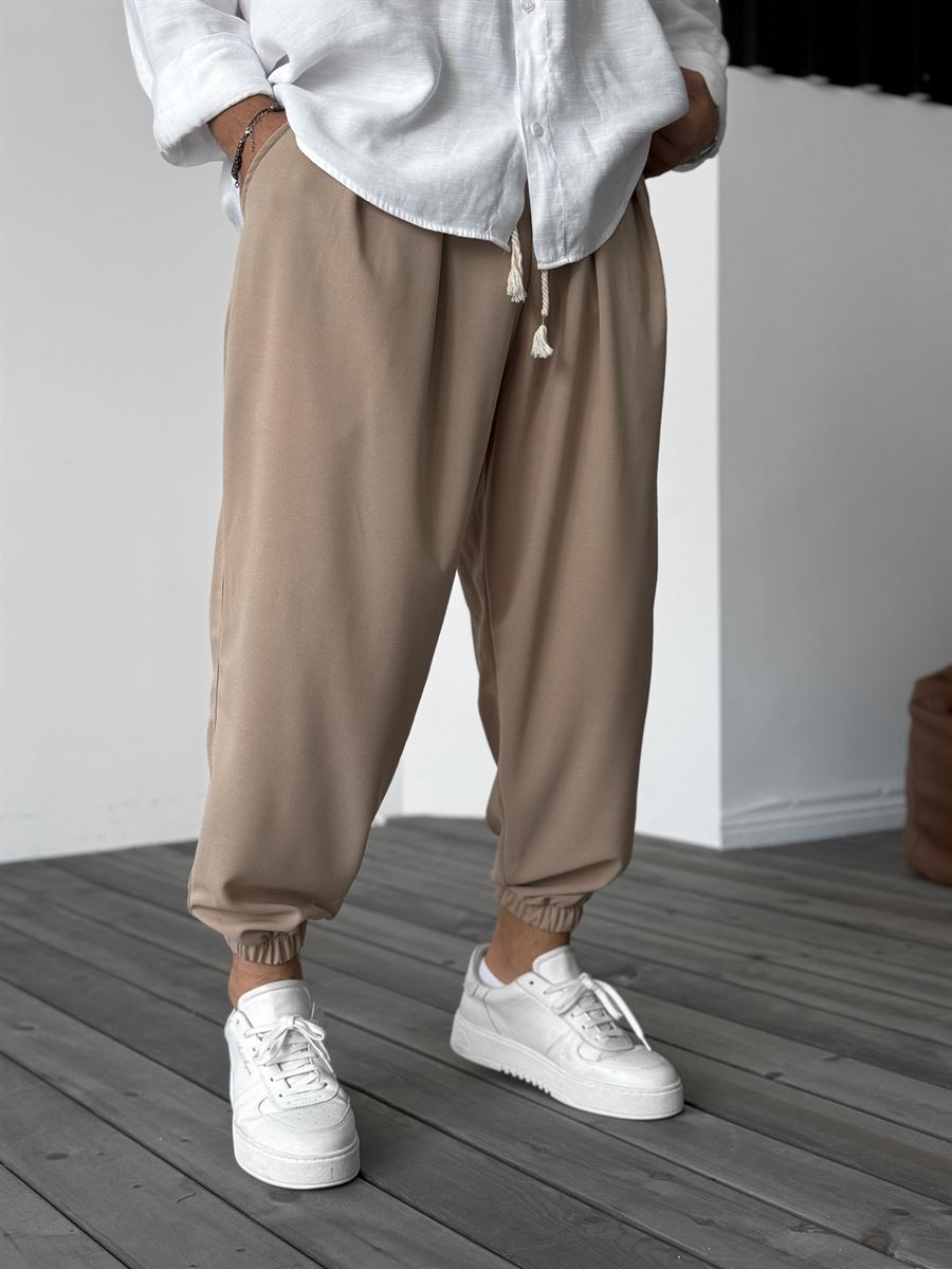 Bej Yarım Şalvar Basic Jogger DP-087