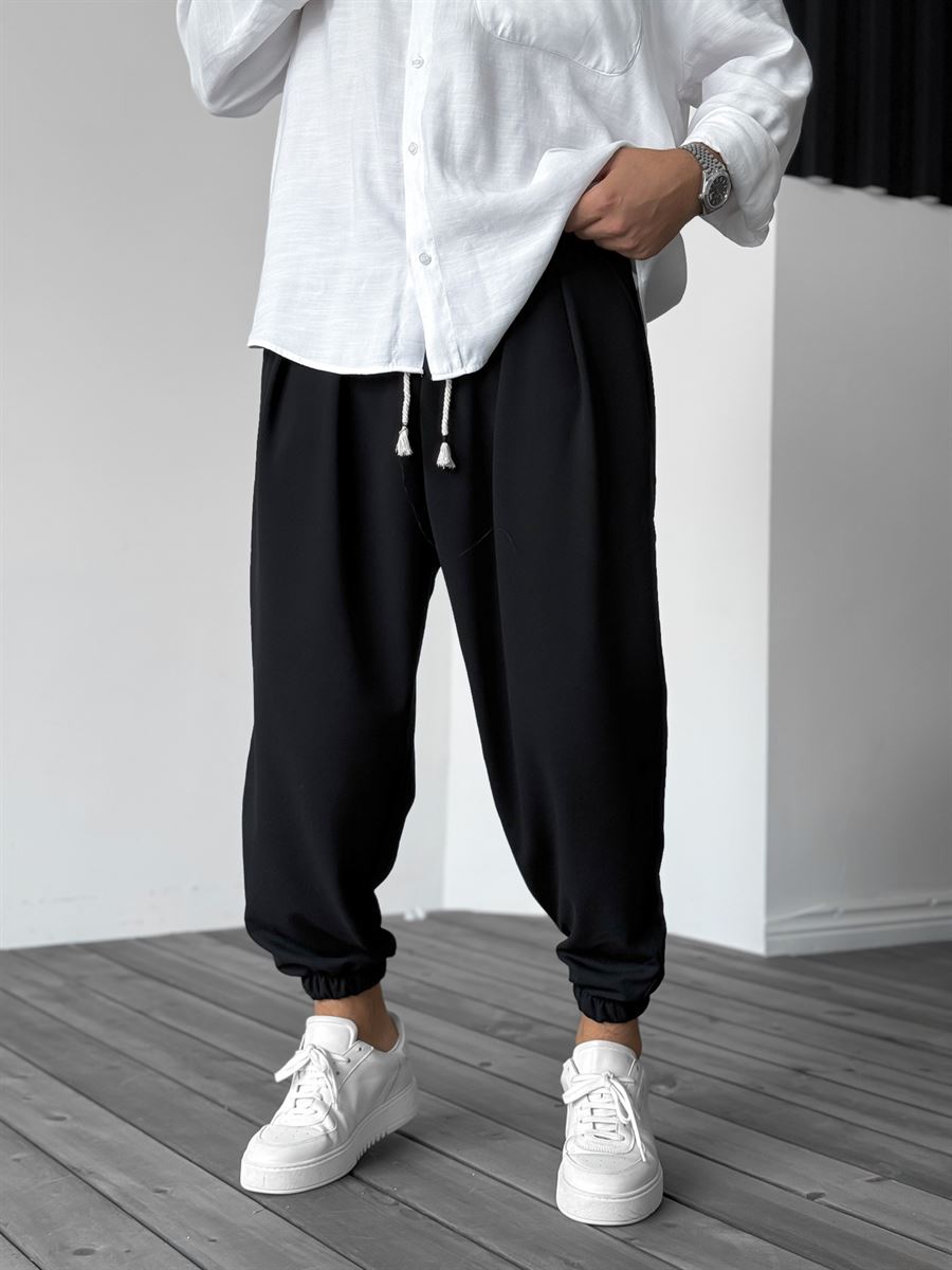 Siyah Yarım Şalvar Basic Jogger DP-087