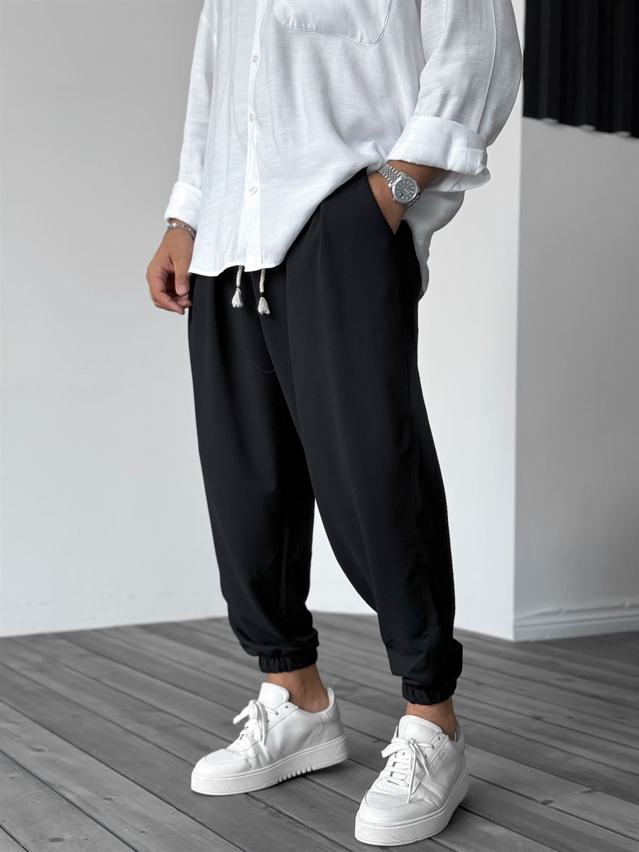 Siyah Yarım Şalvar Basic Jogger DP-087