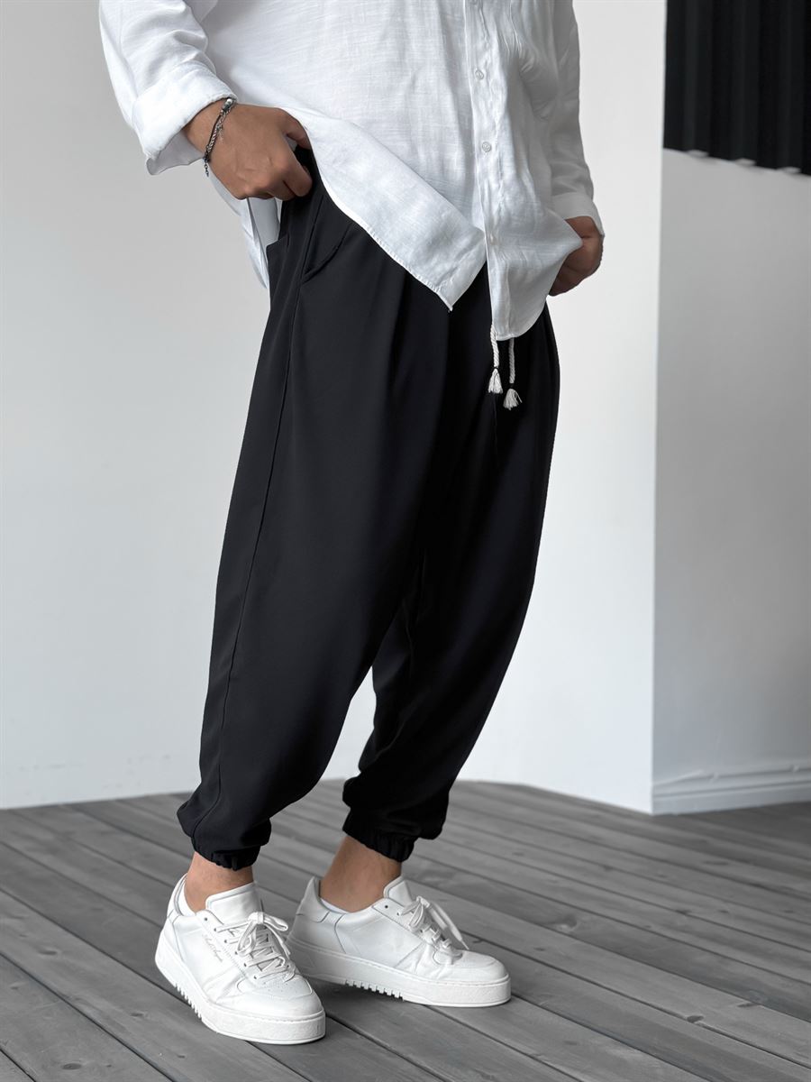 Siyah Yarım Şalvar Basic Jogger DP-087