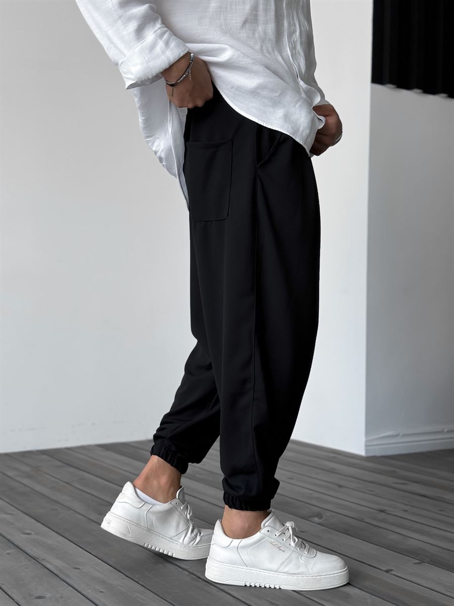 Siyah Yarım Şalvar Basic Jogger DP-087