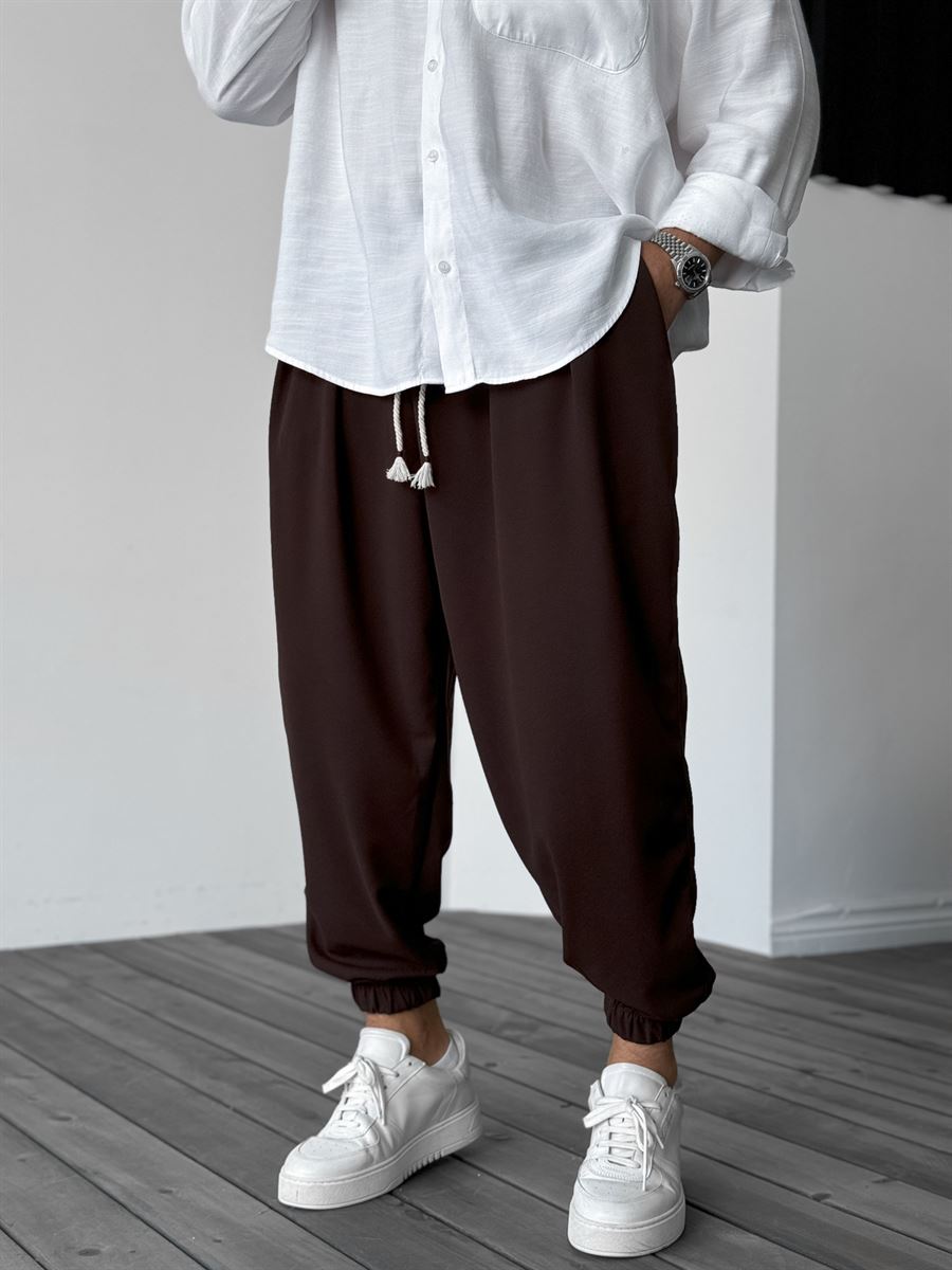 Kahve Yarım Şalvar Basic Jogger DP-087