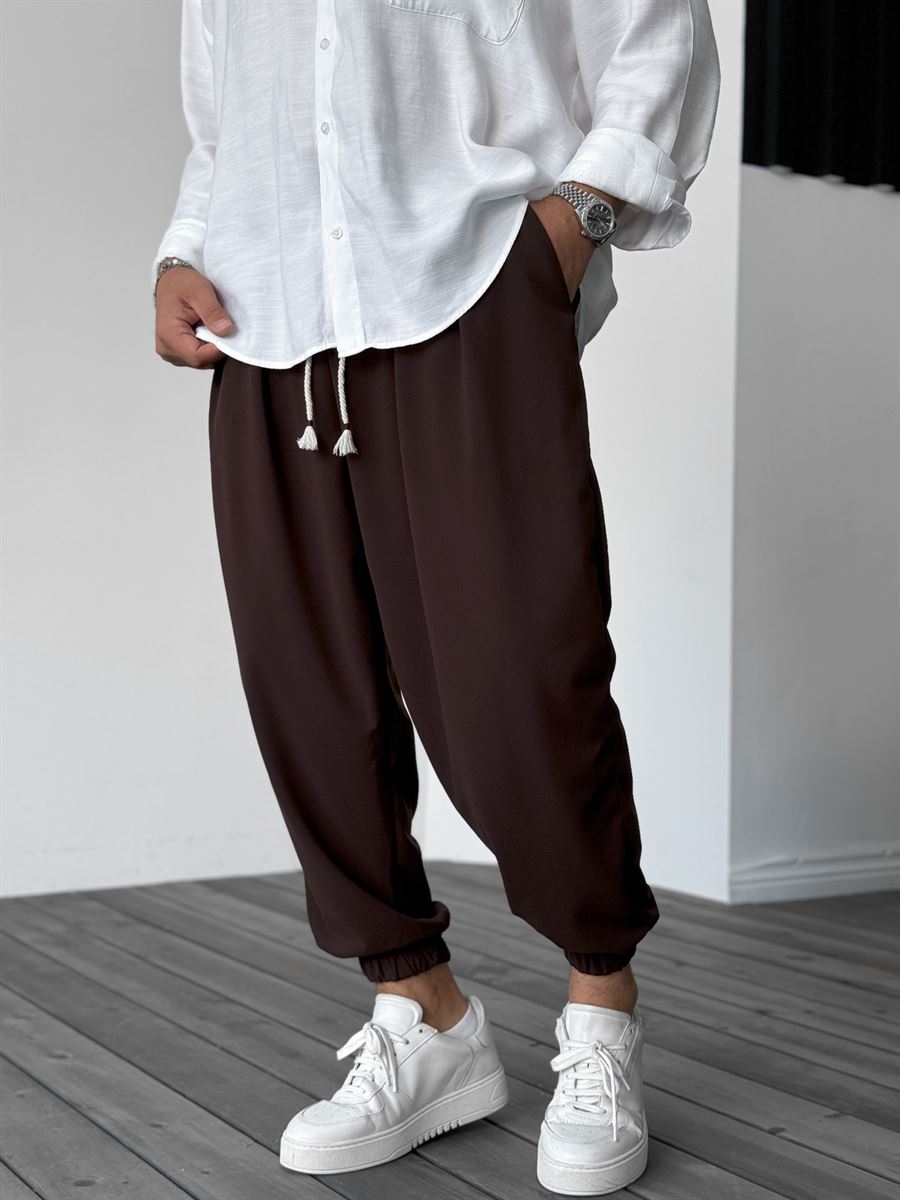 Kahve Yarım Şalvar Basic Jogger DP-087