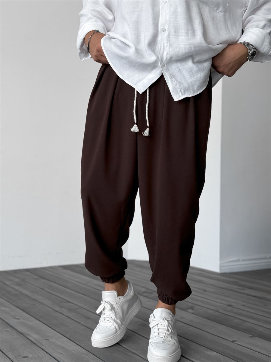 Kahve Yarım Şalvar Basic Jogger DP-087