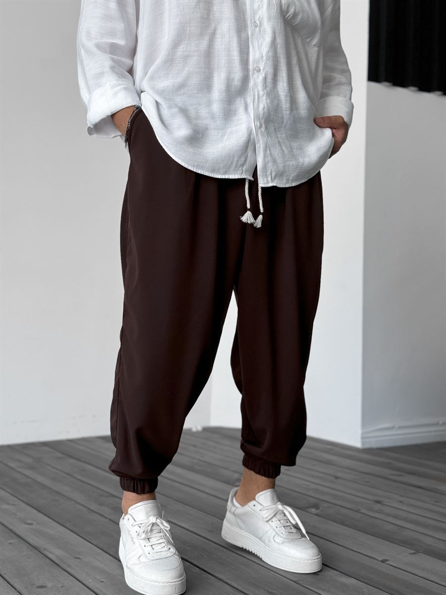 Kahve Yarım Şalvar Basic Jogger DP-087