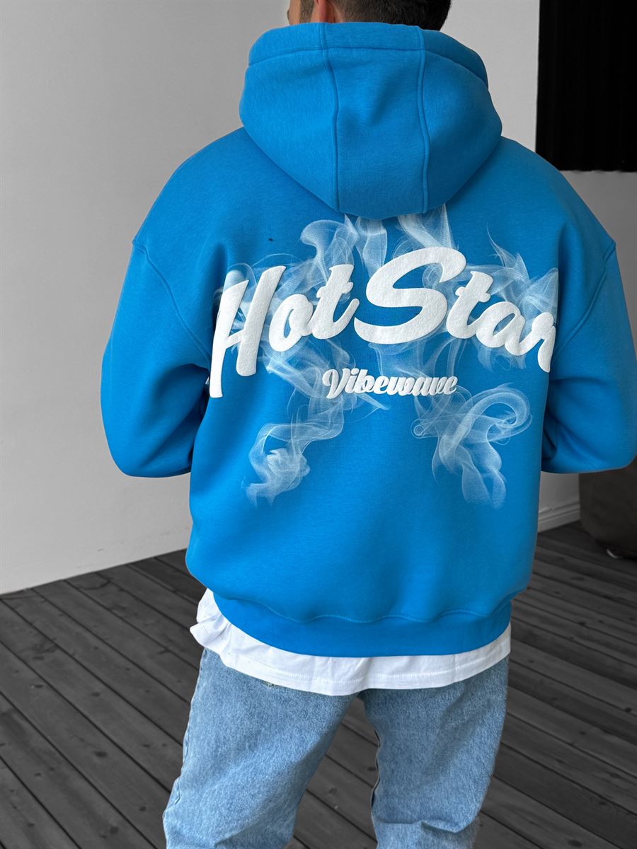 Mavi Hot Stars Kapüşonlu Sweatshirt JJ-212