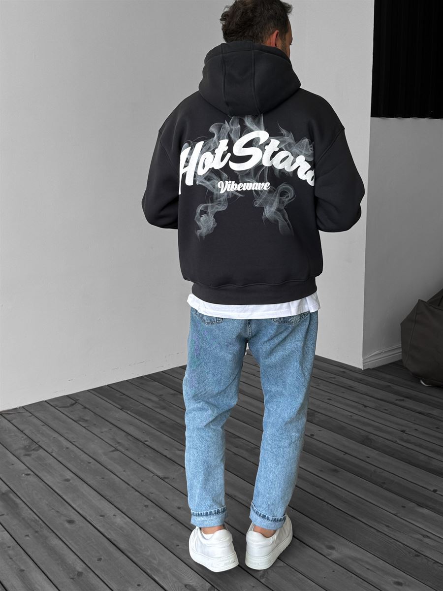 Antrasit Hot Stars Kapüşonlu Sweatshirt JJ-212