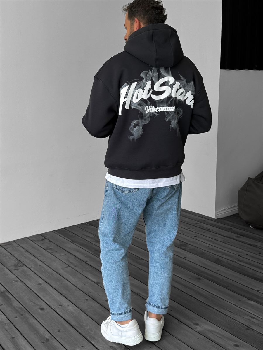 Antrasit Hot Stars Kapüşonlu Sweatshirt JJ-212