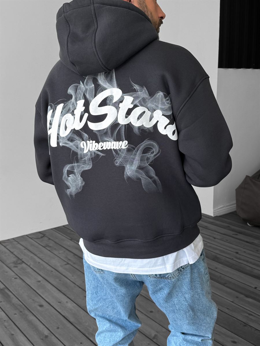 Antrasit Hot Stars Kapüşonlu Sweatshirt JJ-212