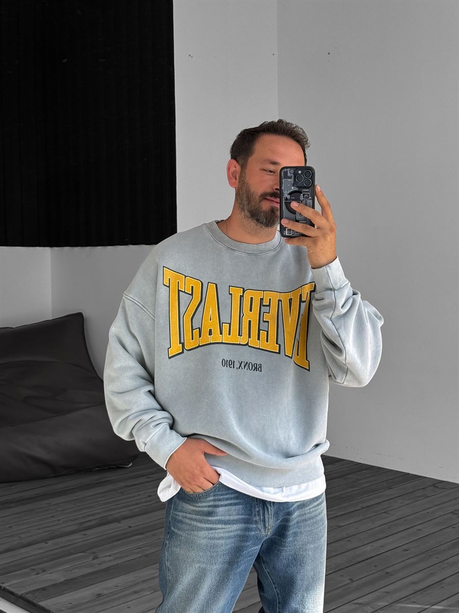 Gri Everlast Baskılı Sweatshirt JJ-211