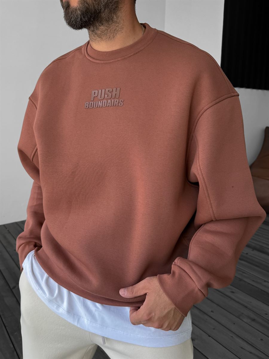 Kiremit Push Kabartmalı Sweatshirt YP-4095